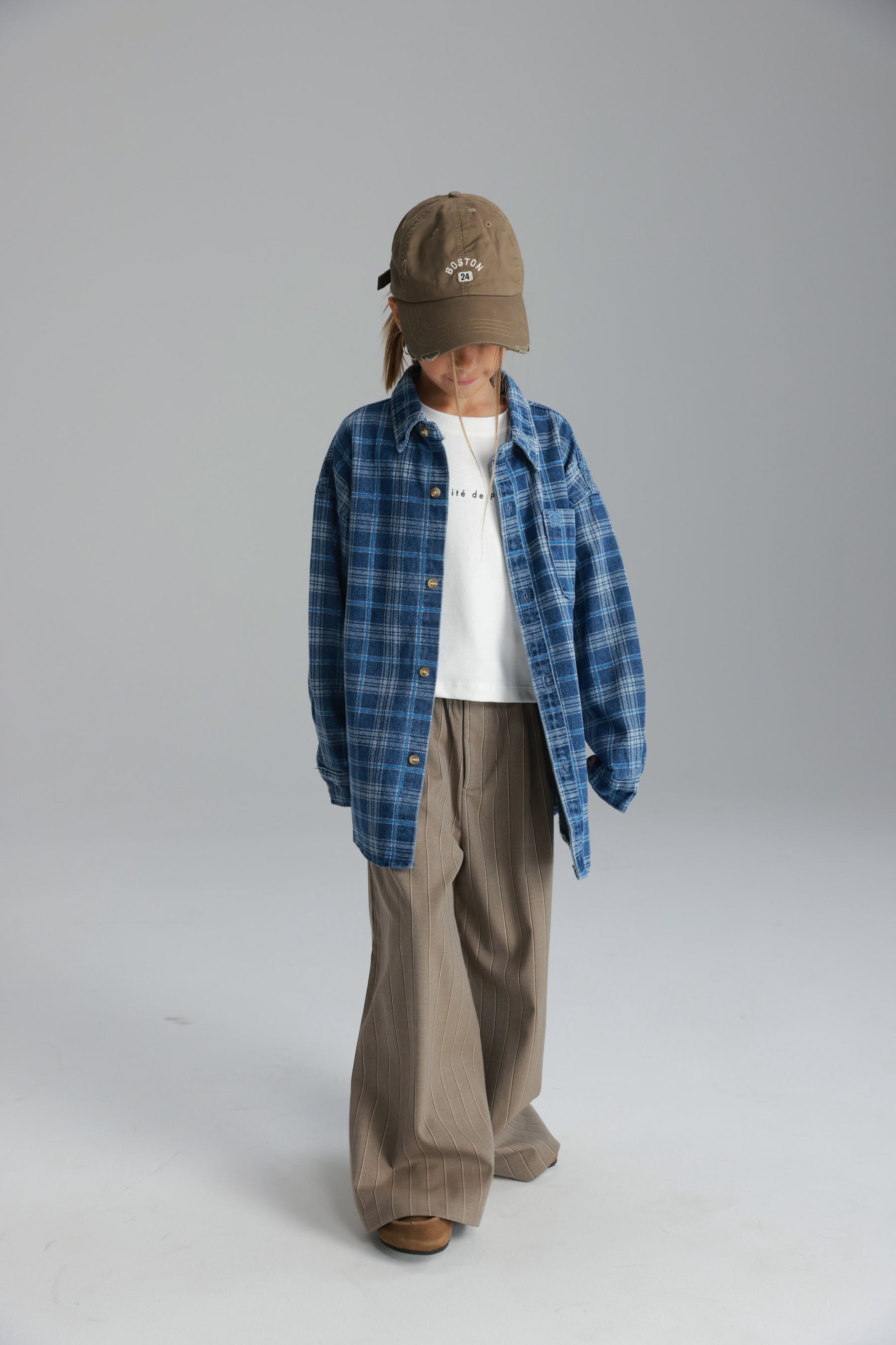 חולצת קלוד מכופתרת כחול כהה