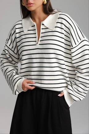 סריג קנדי פסים לבן/שחור