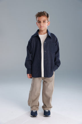 חולצת מרטין מכופתרת נייבי