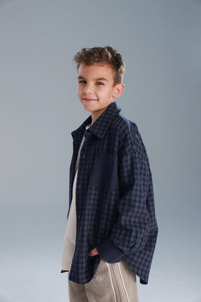 חולצת מרטין מכופתרת נייבי