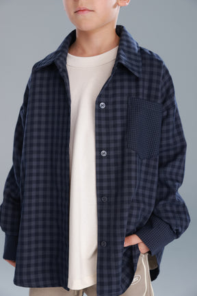 חולצת מרטין מכופתרת נייבי