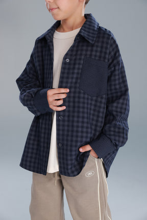 חולצת מרטין מכופתרת נייבי