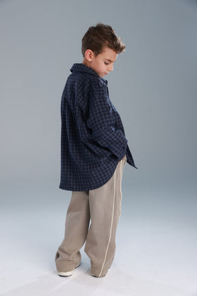 חולצת מרטין מכופתרת נייבי