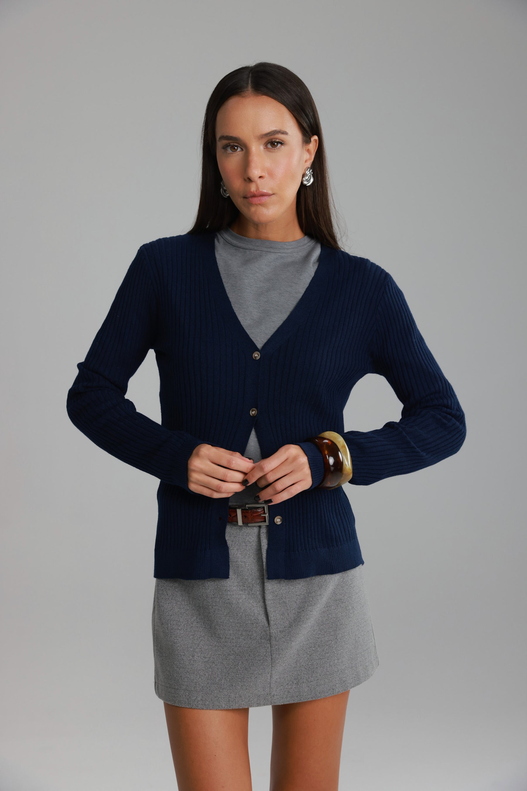 חצאית שיינה אפור בהיר