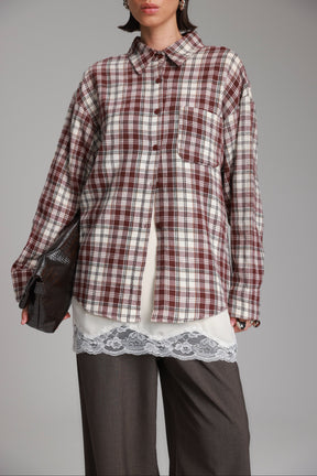 חולצת אביגיל מכופתרת בורדו