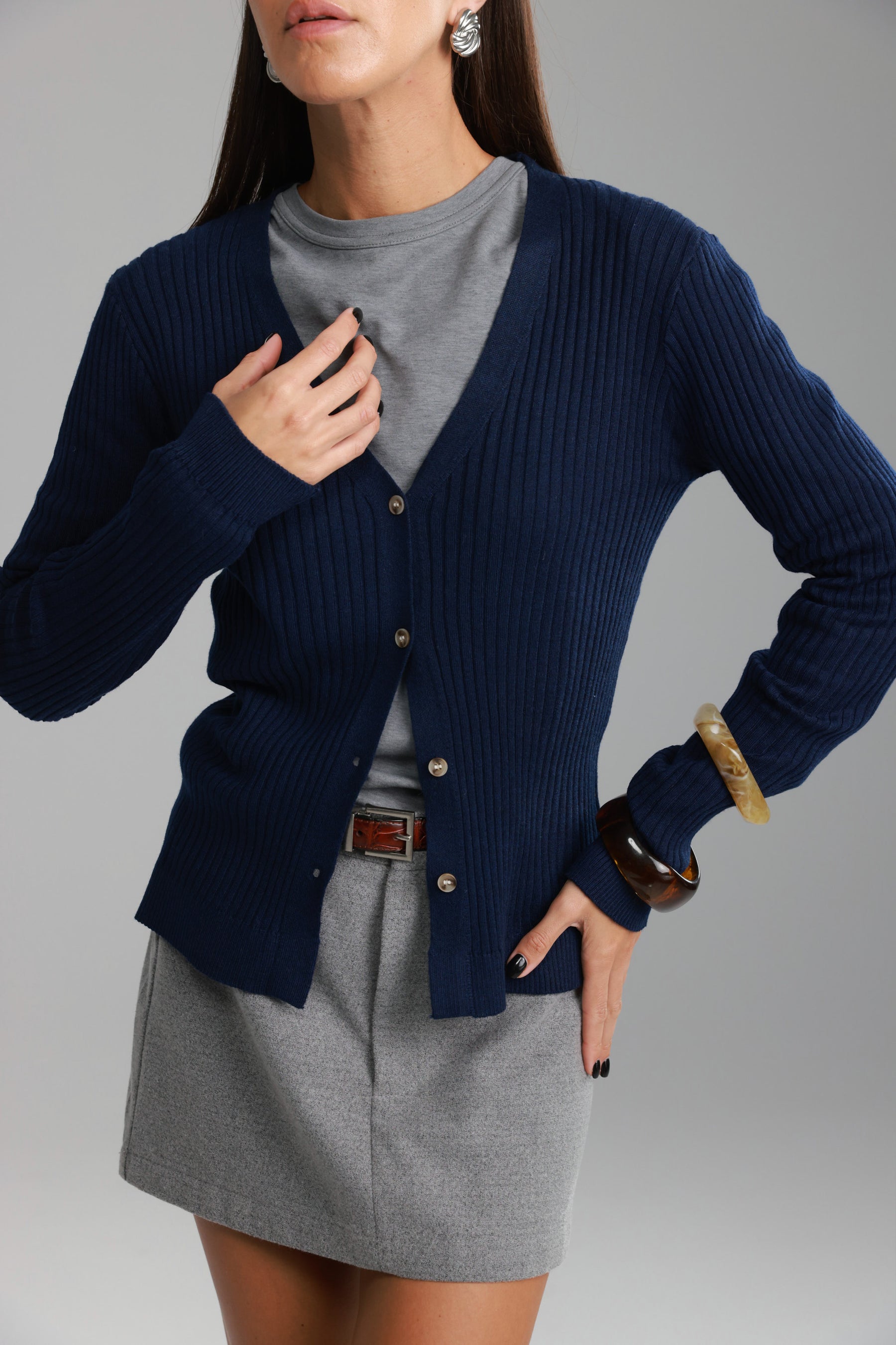 חצאית שיינה אפור בהיר