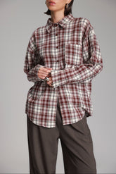 חולצת אביגיל מכופתרת בורדו