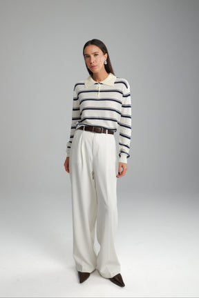 חולצת סריג מונטנה שמנת/נייבי