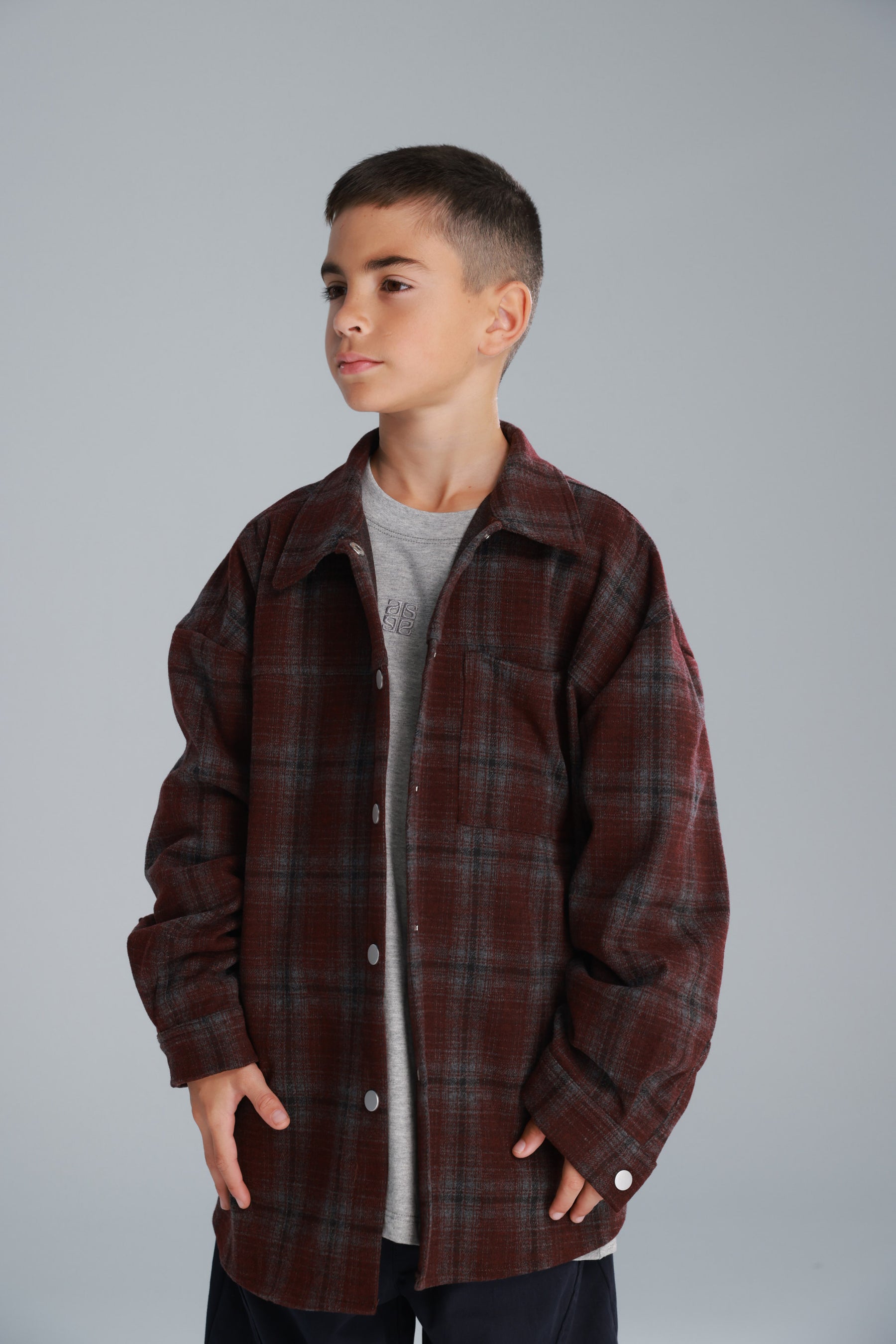 חולצת רוברטו מכופתרת בורדו