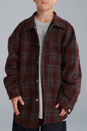 חולצת רוברטו מכופתרת בורדו