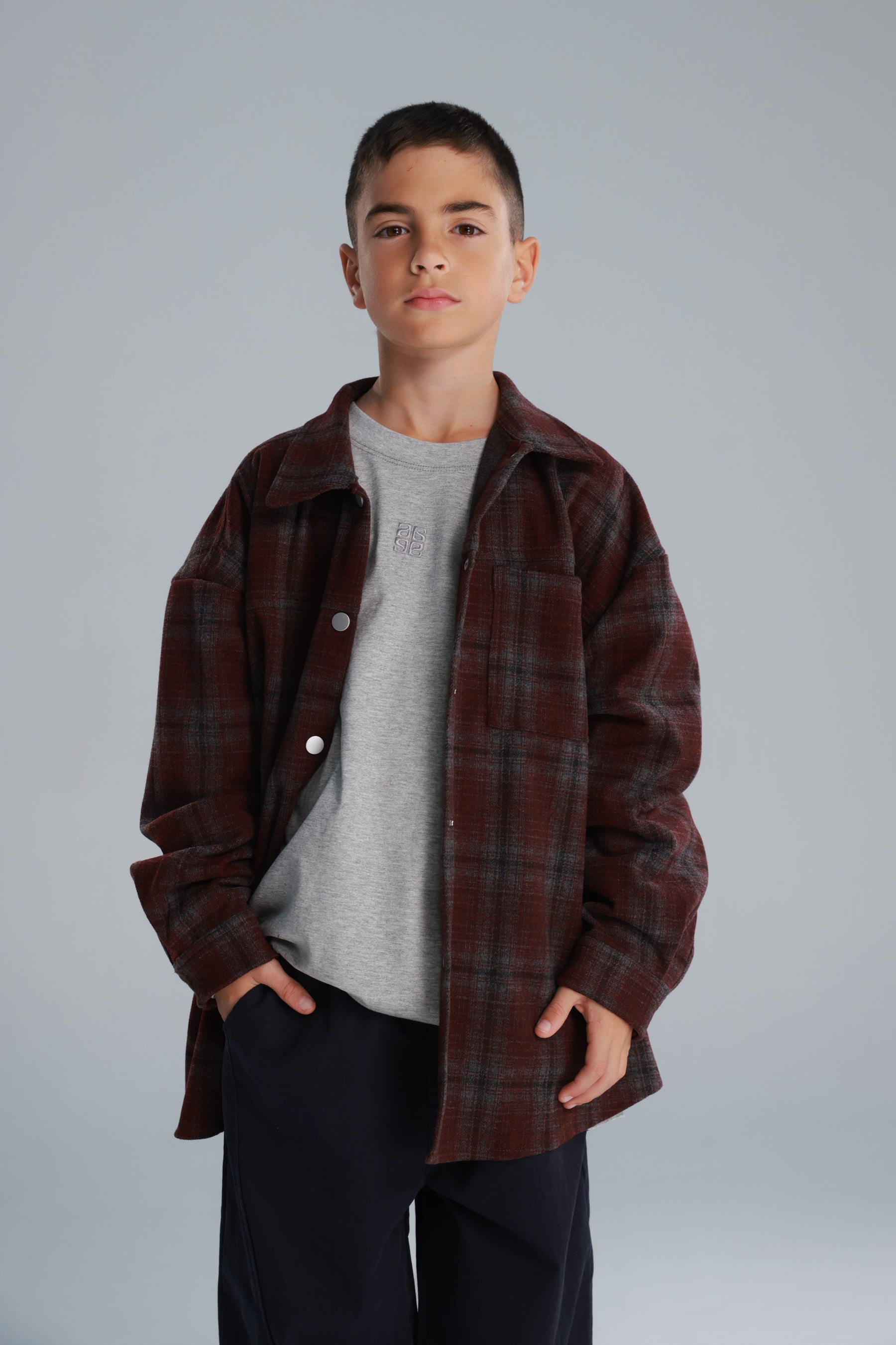 חולצת רוברטו מכופתרת בורדו