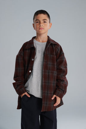 חולצת רוברטו מכופתרת בורדו