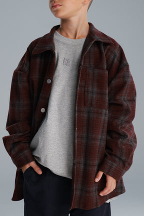 חולצת רוברטו מכופתרת בורדו