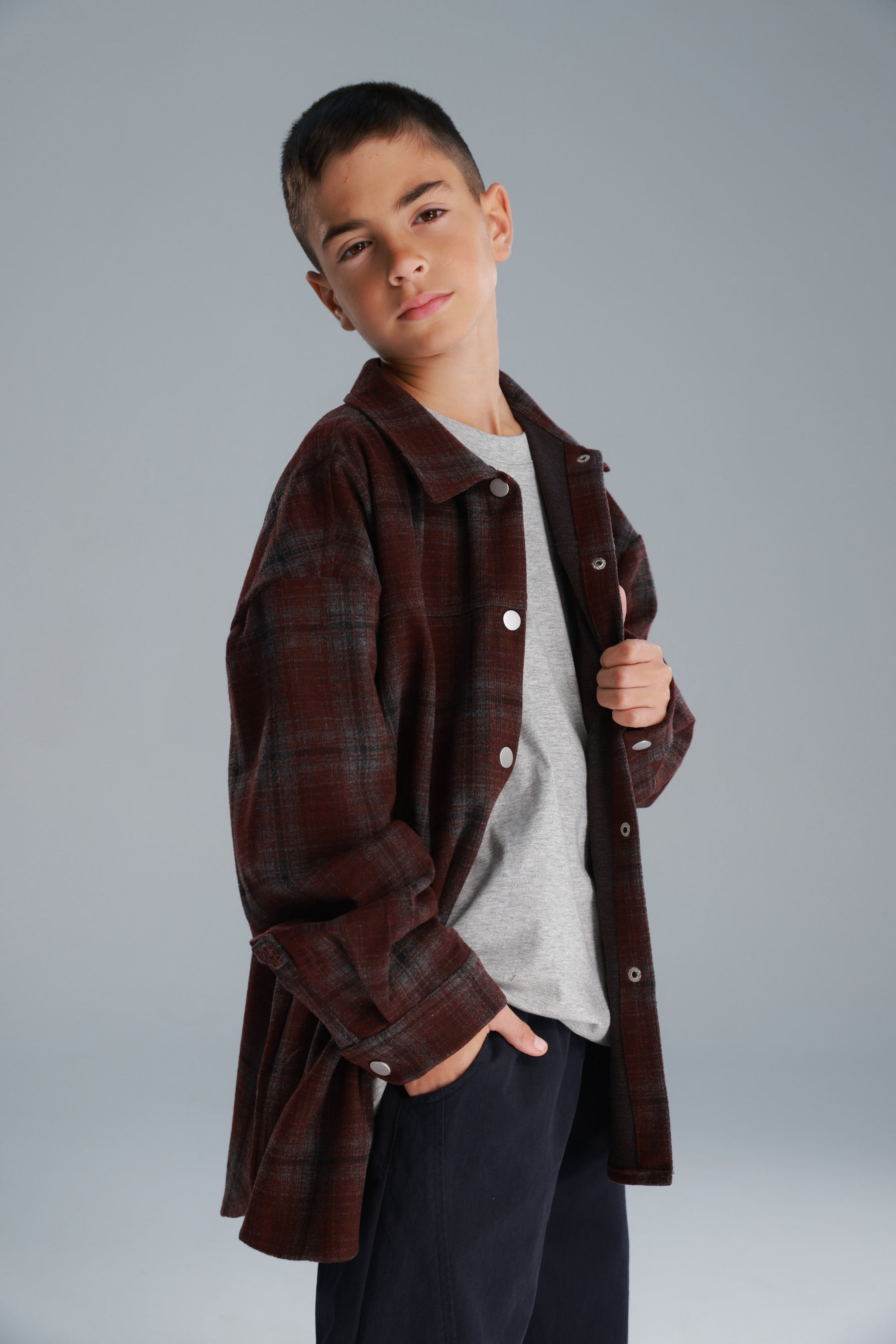 חולצת רוברטו מכופתרת בורדו