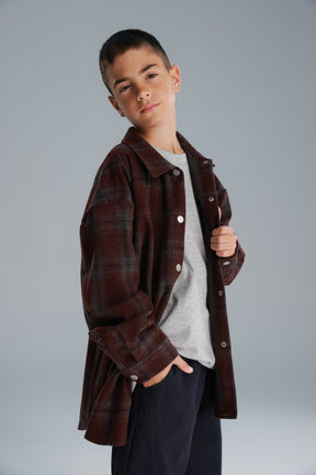 חולצת רוברטו מכופתרת בורדו