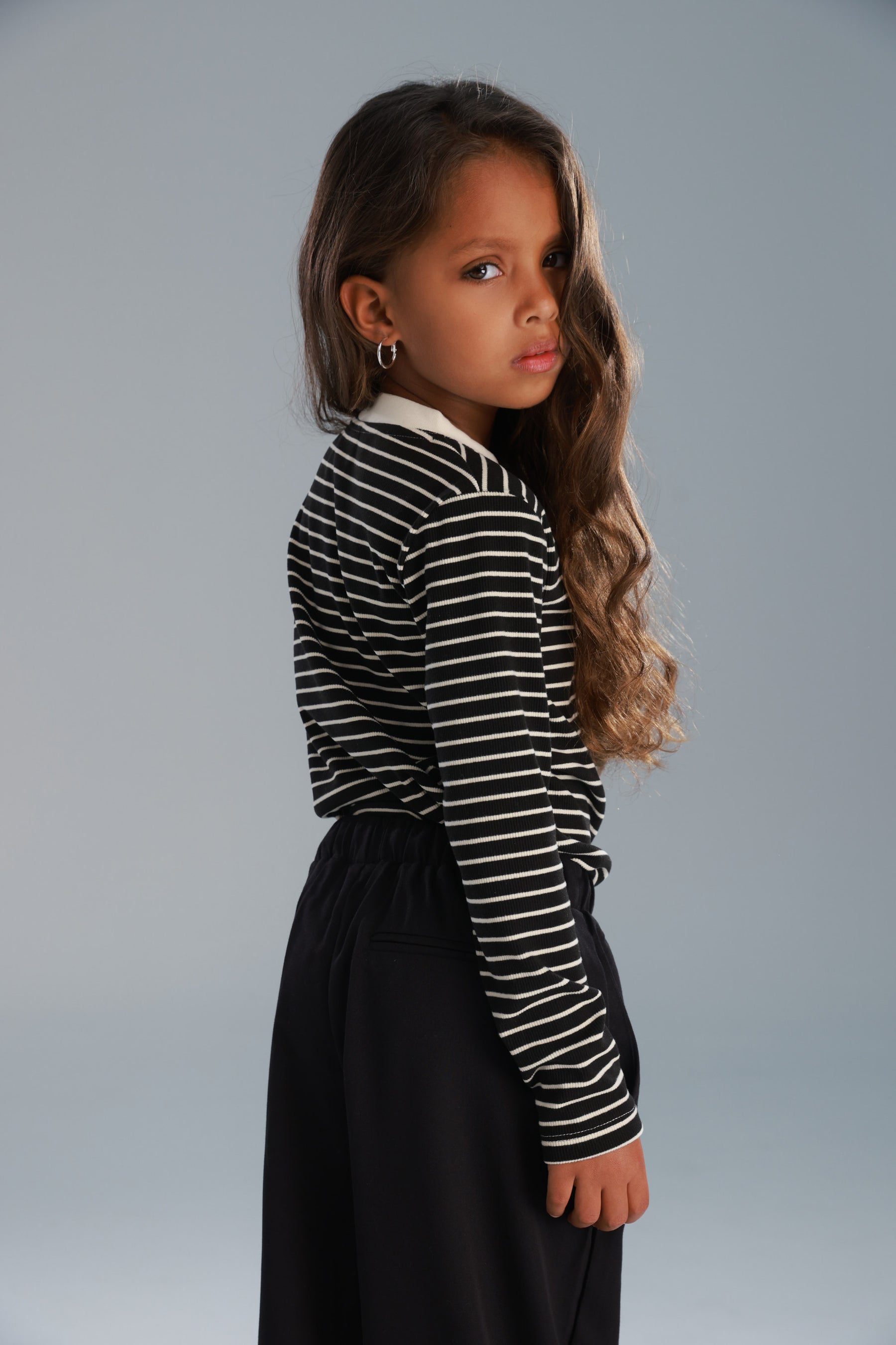 חולצת ג'ייד פסים שחור/שמנת