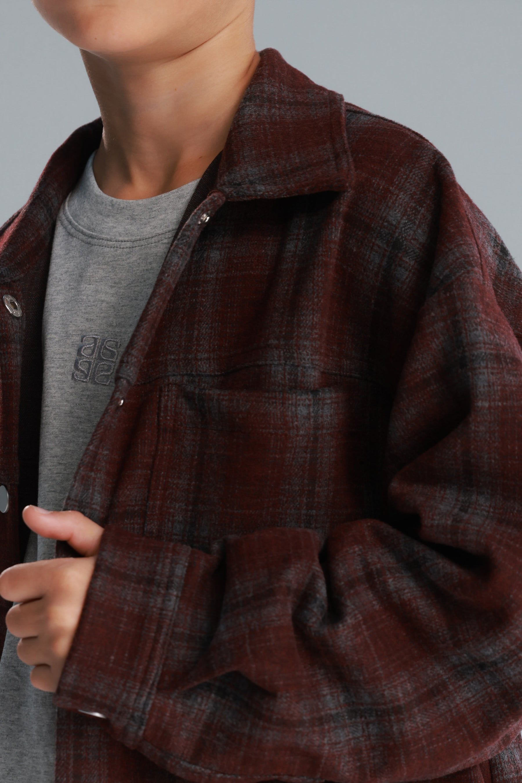 חולצת רוברטו מכופתרת בורדו