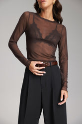 חולצת קרול חום כהה