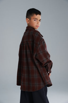 חולצת רוברטו מכופתרת בורדו