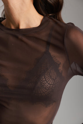 חולצת קרול חום כהה