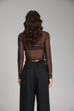 חולצת קרול חום כהה