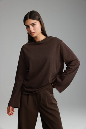 חולצת אמור חום כהה