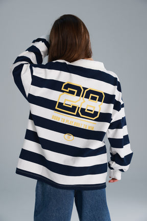 חולצת יוסטון פסים נייבי/לבן