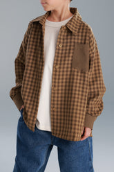 חולצת מרטין מכופתרת חומה