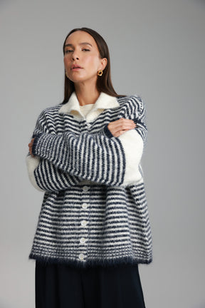 סוודר טוני שמנת/נייבי