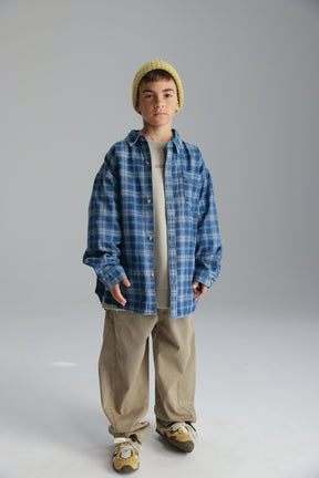 חולצת קלוד מכופתרת ג'ינס כחול כהה