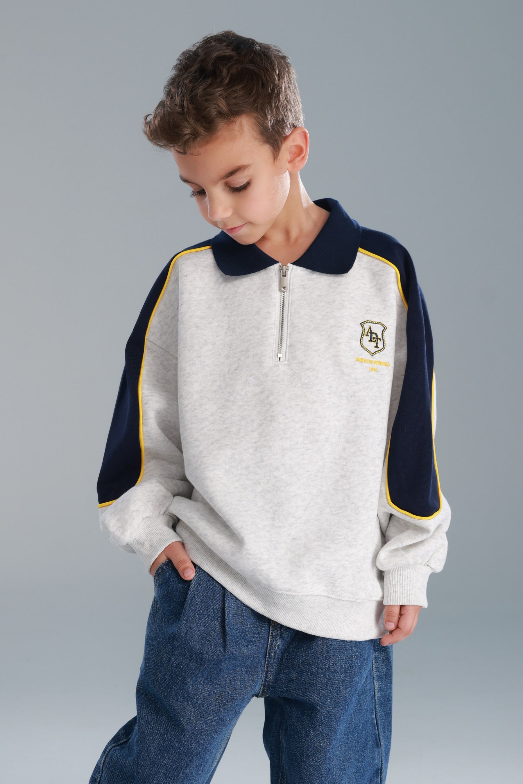 סוויטשירט לין אפור