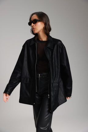 מעיל ג'ני שחור