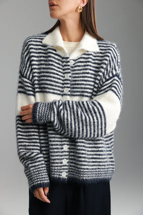 סוודר טוני שמנת/נייבי