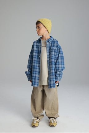 חולצת קלוד מכופתרת ג'ינס כחול כהה