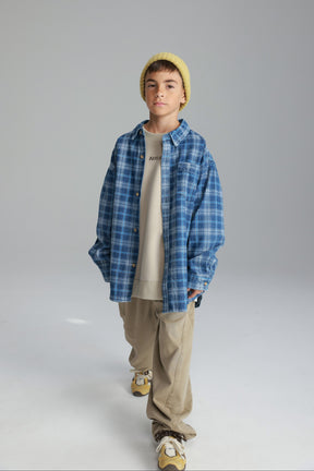 חולצת קלוד מכופתרת ג'ינס כחול כהה