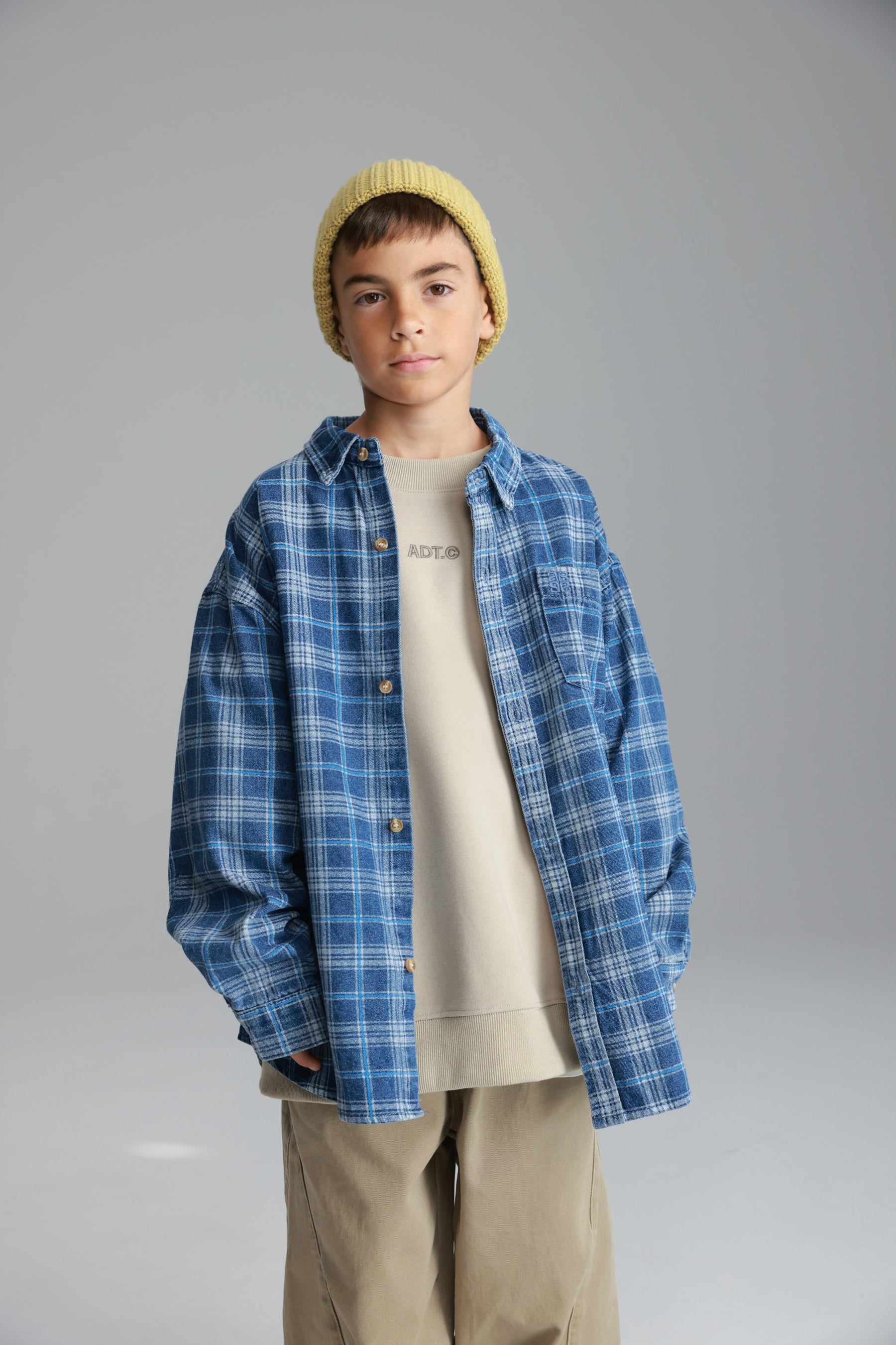 חולצת קלוד מכופתרת ג'ינס כחול כהה