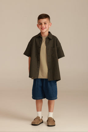 חולצת אודל מכופתרת חומה