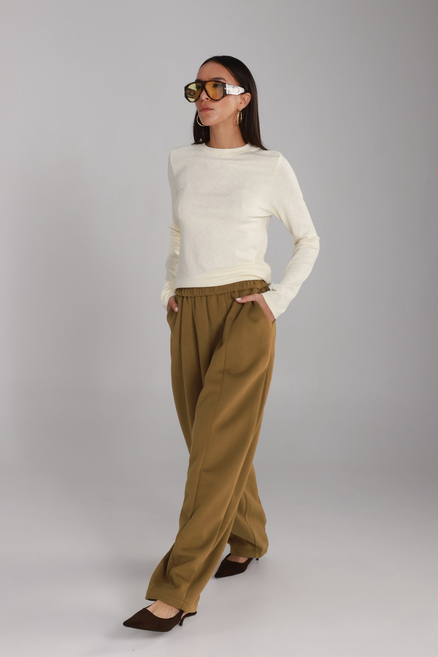 מכנסי אייבי חום בהיר