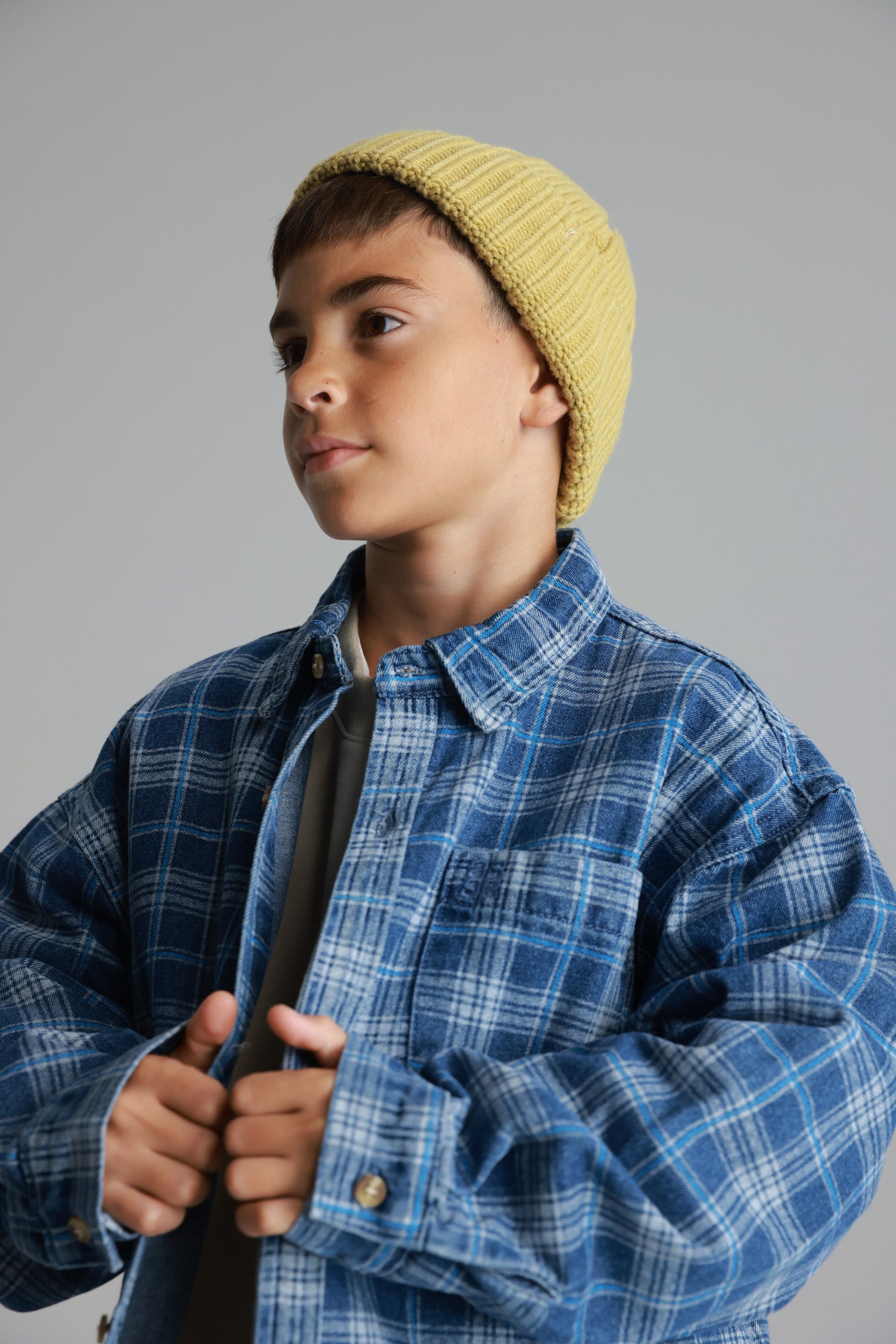 חולצת קלוד מכופתרת ג'ינס כחול כהה