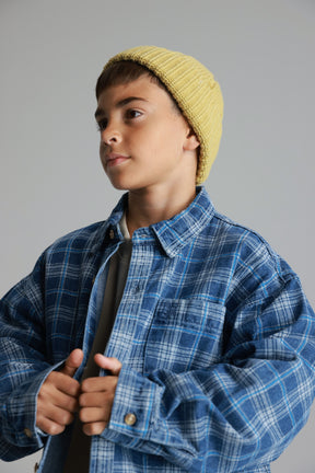 חולצת קלוד מכופתרת ג'ינס כחול כהה