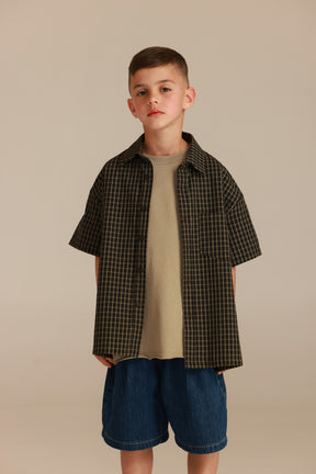 חולצת אודל מכופתרת חומה