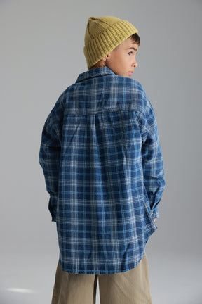 חולצת קלוד מכופתרת ג'ינס כחול כהה