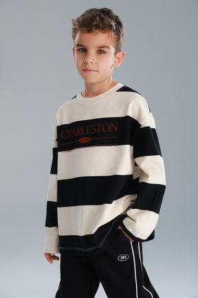 חולצת ויולה שחור/שמנת