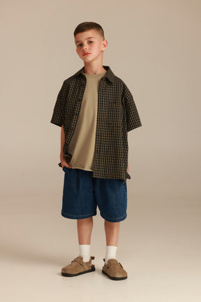 חולצת אודל מכופתרת חומה