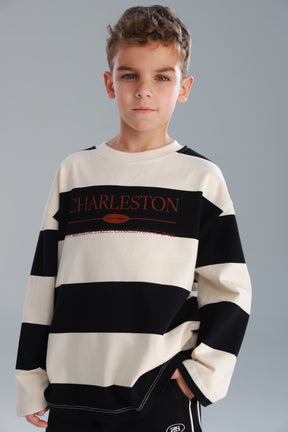 חולצת ויולה שחור/שמנת