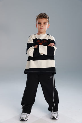 חולצת ויולה שחור/שמנת