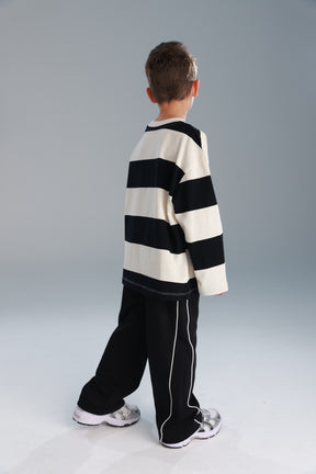 חולצת ויולה שחור/שמנת