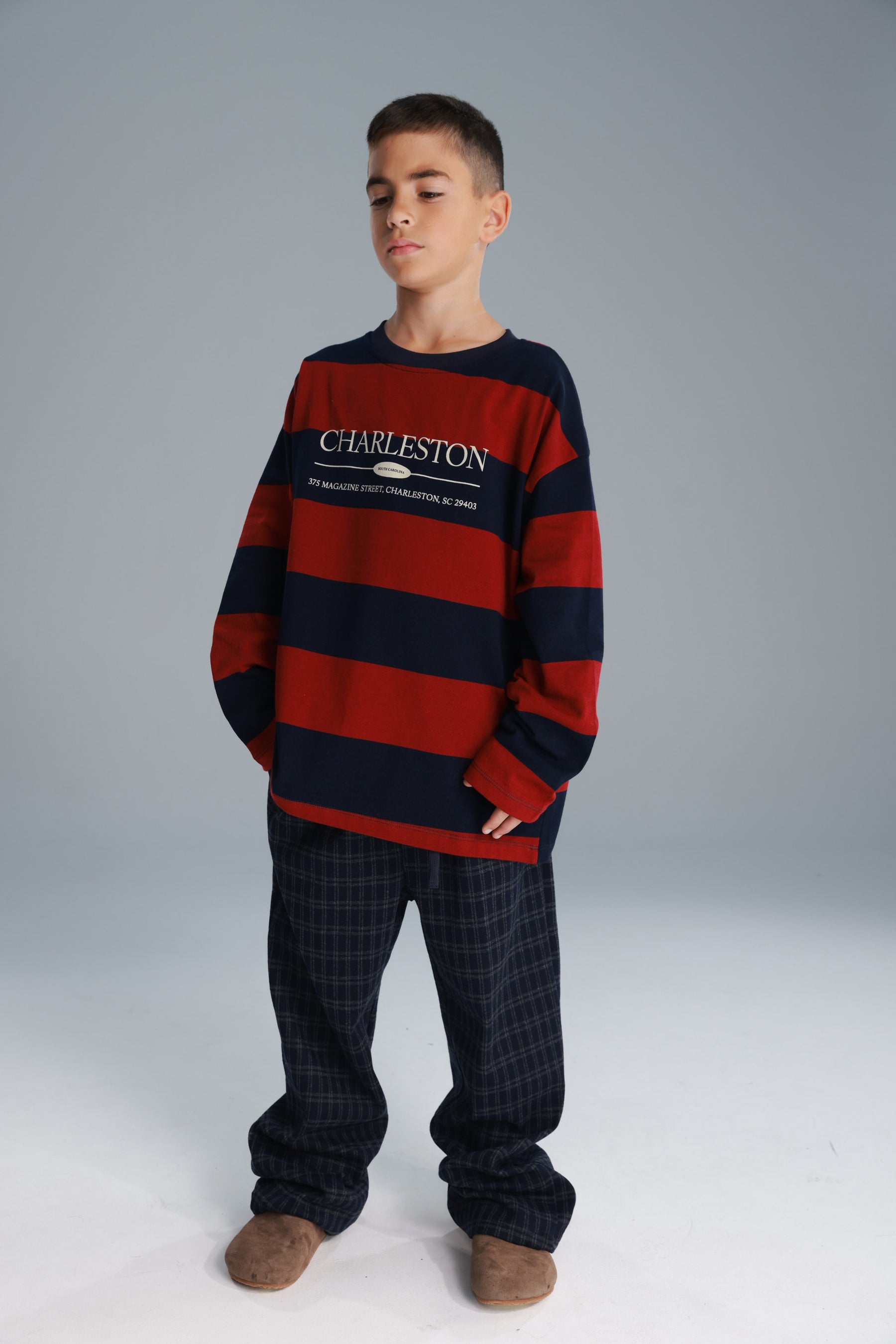 חולצת ויולה נייבי/בורדו