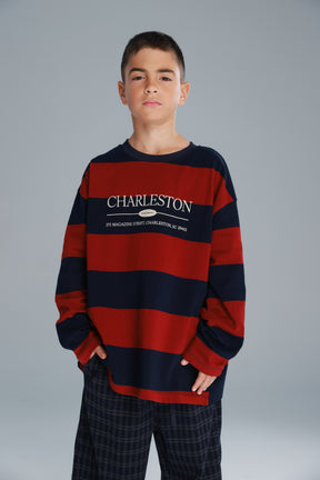 חולצת ויולה נייבי/בורדו