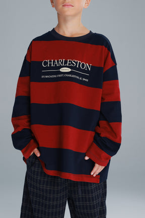 חולצת ויולה נייבי/בורדו